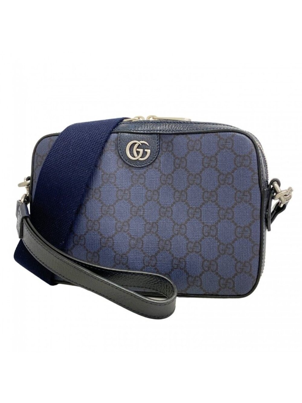 Gucci Shoulder Bag GG Marmont Navy Silver